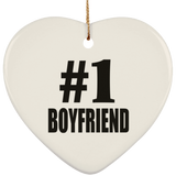 Number One #1 Boyfriend - Heart Ornament