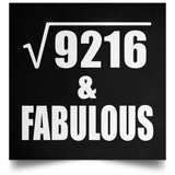 96th Birthday Square Root of 9216 & Fabulous - Poster Square