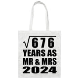 26th Anniversary Square Root of 676 Years As Mr & Mrs 2024 - Tote Bag White