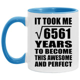 81st Birthday Took Square Root of 6561 Years To Awesome - 11oz Accent Mug Blue