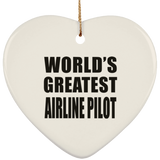 World's Greatest Airline Pilot - Heart Ornament