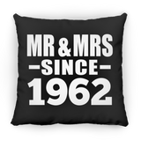 62nd Anniversary Mr & Mrs Since 1962 - Throw Pillow Black