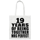 19th Anniversary 19 Years Of Being Mrs Perfect - Tote Bag White