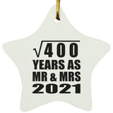 20th Anniversary Square Root of 400 Years As Mr & Mrs 2021 - Star Ornament