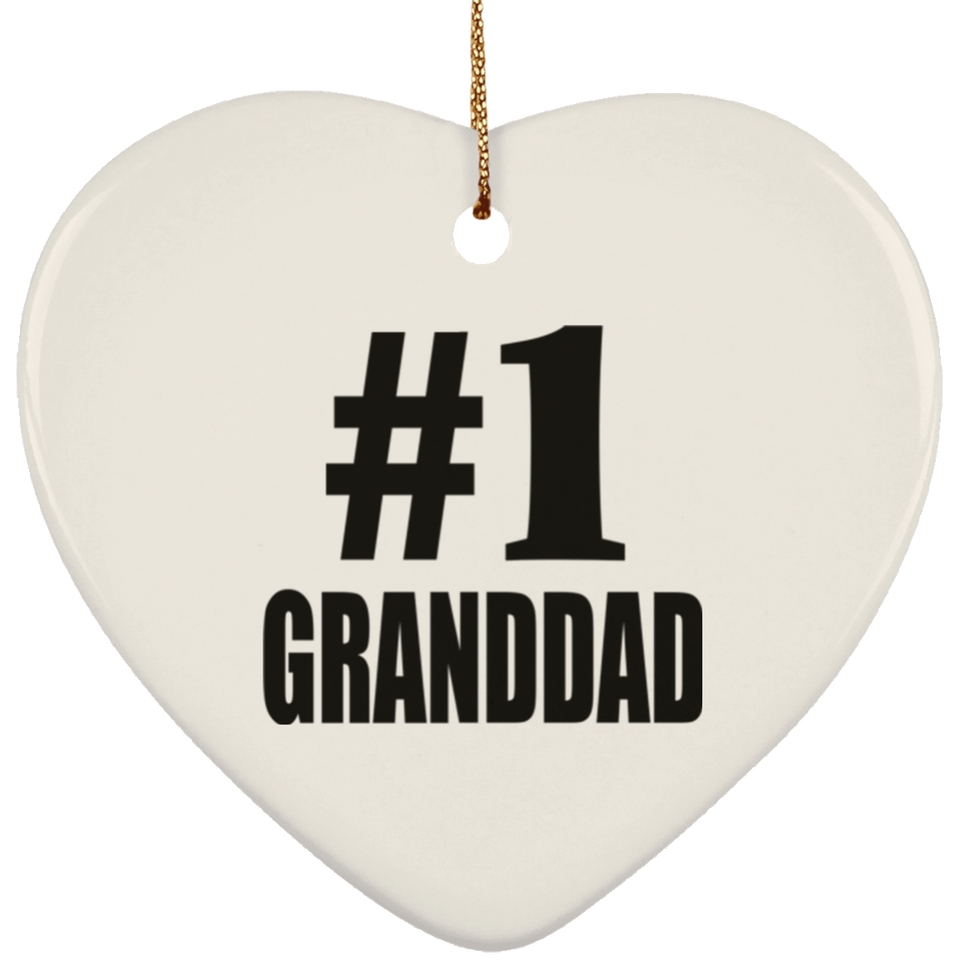 Number One #1 Granddad - Heart Ornament