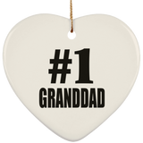 Number One #1 Granddad - Heart Ornament