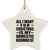 All I Want For Christmas Is My Domestic Mediumhair Cat - Star Ornament