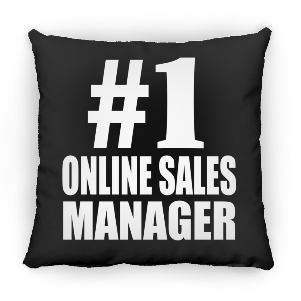 Number One #1 Online Sales Manager - Throw Pillow Black