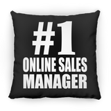Number One #1 Online Sales Manager - Throw Pillow Black