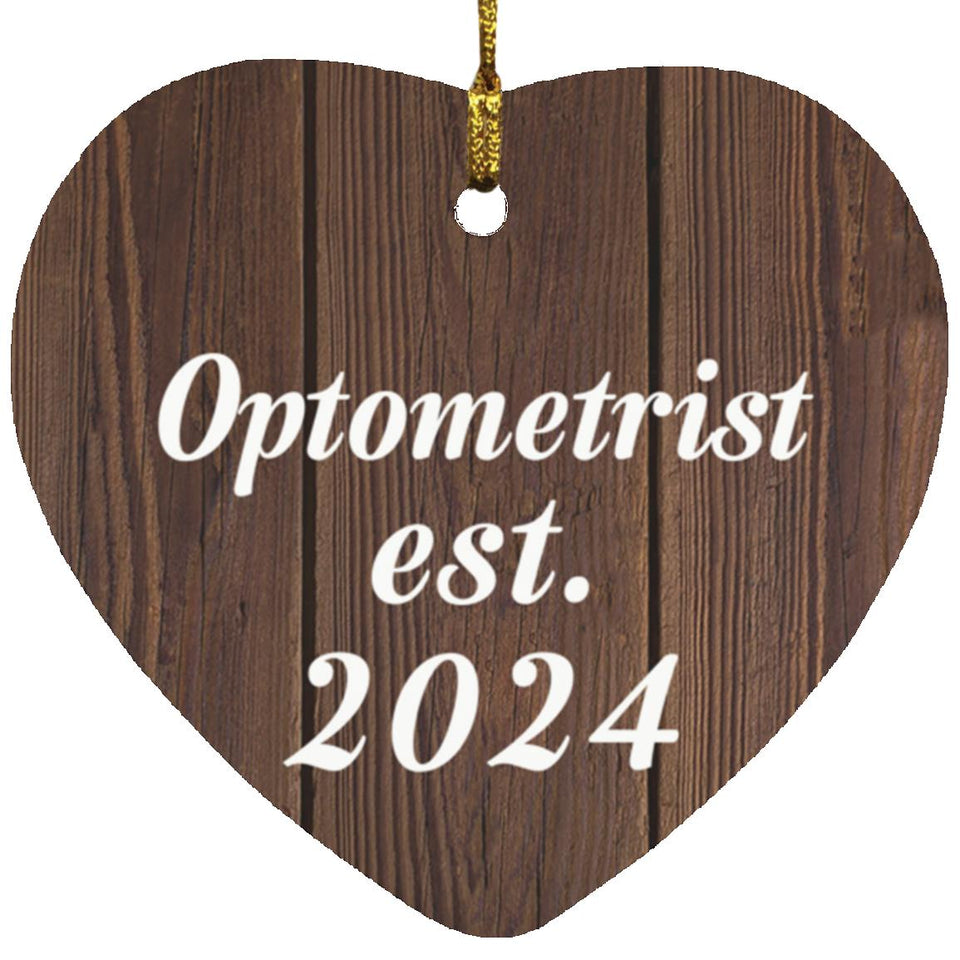 Optometrist Established Est. 2024 - Heart Ornament D