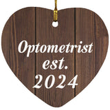 Optometrist Established Est. 2024 - Heart Ornament D