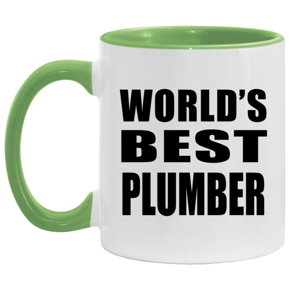 World's Best Plumber - 11oz Accent Mug Green