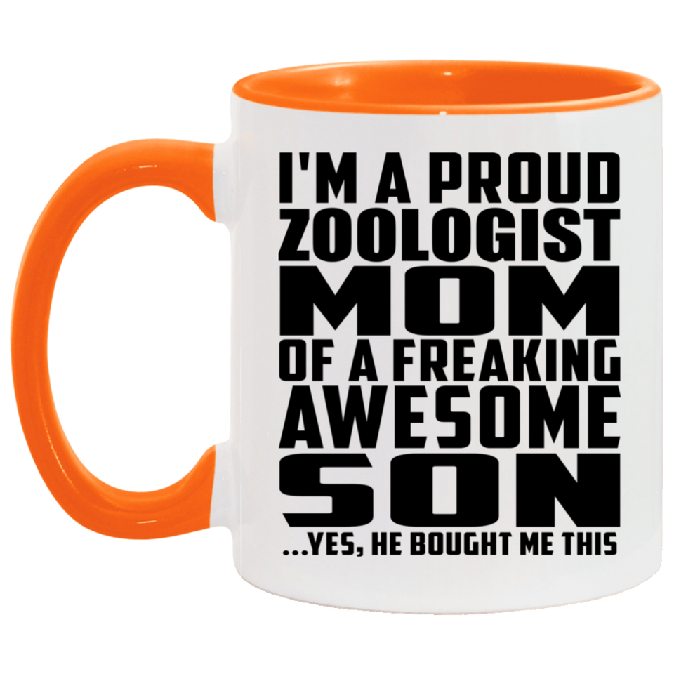 Proud Zoologist Mom Of Awesome Son - 11oz Accent Mug Orange