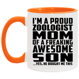Proud Zoologist Mom Of Awesome Son - 11oz Accent Mug Orange