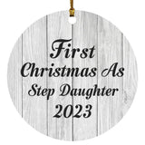 First Christmas As Step Daughter 2023 - Circle Ornament F