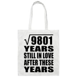 99th Anniversary Square Root of 9801 Years Still In Love - Tote Bag White