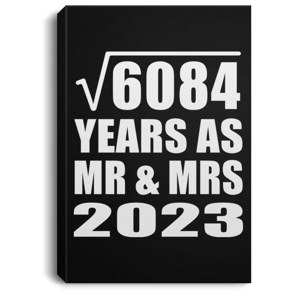 78th Anniversary Square Root of 6084 Years As Mr & Mrs 2023 - Canvas Portrait