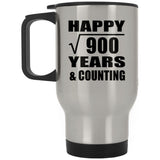 Happy 30th Anniversary Square Root of 900 Years & Counting - Silver Travel Mug