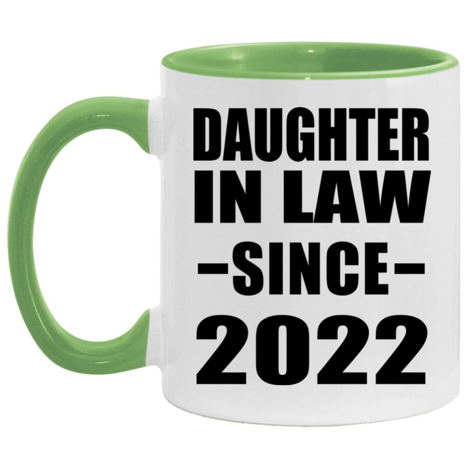 Daughter In Law Since 2022 - 11oz Accent Mug Green