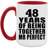 48th Anniversary 48 Years Of Being Mr Perfect - 15oz Accent Mug Red