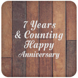 Happy 7th Anniversary 7 Years & Counting - Drink Coaster E