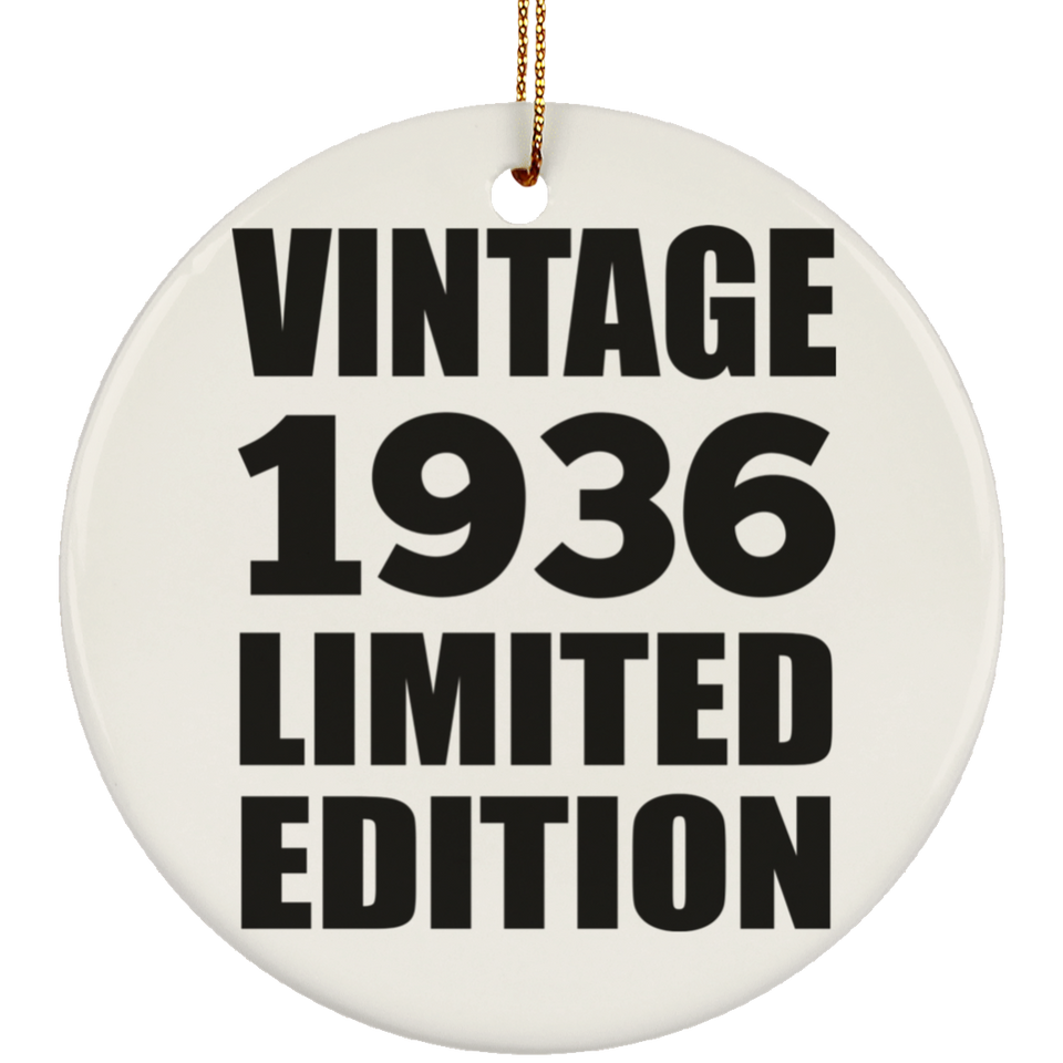 88th Birthday Vintage 1936 Limited Edition - Circle Ornament