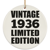 88th Birthday Vintage 1936 Limited Edition - Circle Ornament