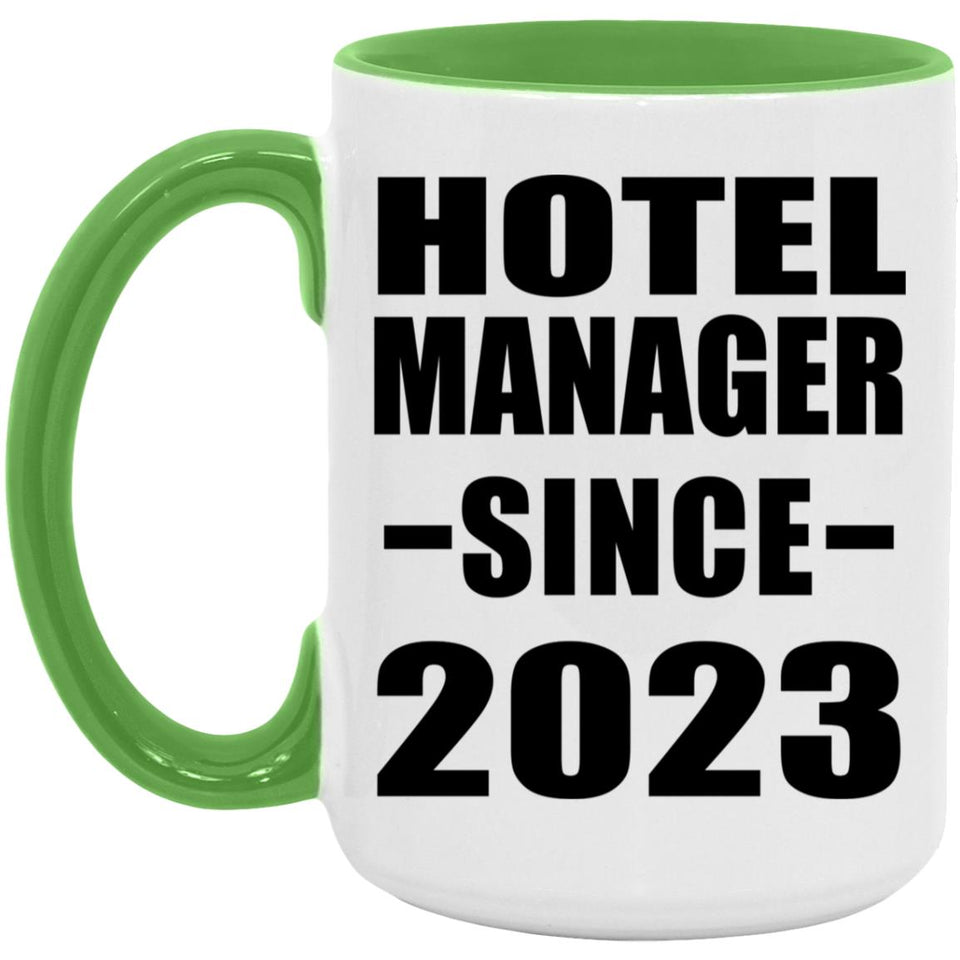 Hotel Manager Since 2023 - 15oz Accent Mug Green