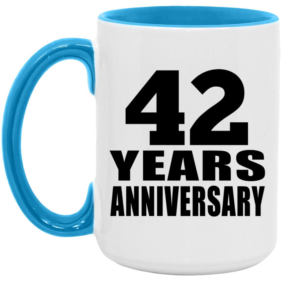 42nd Anniversary 42 Years - 15oz Accent Mug Blue
