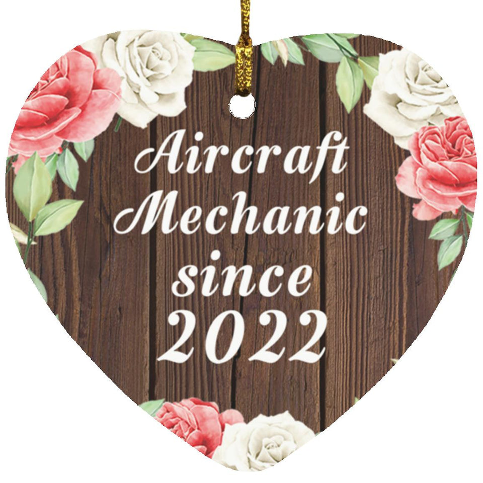Aircraft Mechanic Since 2022 - Heart Ornament A