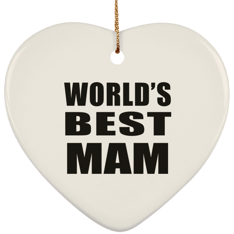 World's Best Mam - Heart Ornament