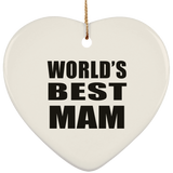 World's Best Mam - Heart Ornament