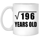 14th Birthday Square Root of 196 Years Old - 11oz Coffee Mug
