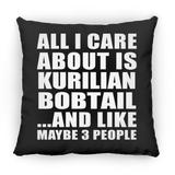 All I Care About Is Kurilian Bobtail - Throw Pillow Black