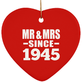 79th Anniversary Mr & Mrs Since 1945 - Heart Ornament