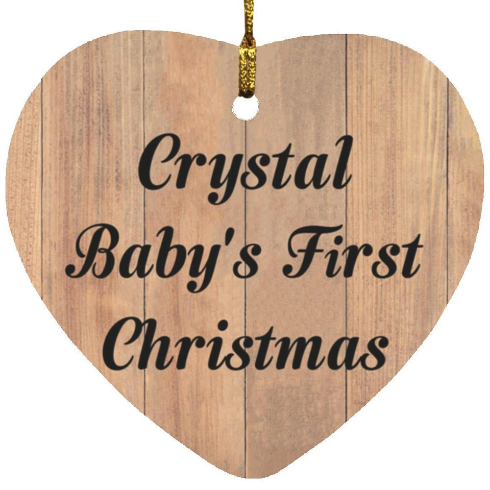 Crystal Baby's First Christmas - Heart Ornament C