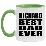 Richard Best Dad Ever - 11oz Accent Mug Green