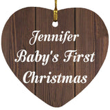 Jennifer Baby's First Christmas - Heart Ornament D
