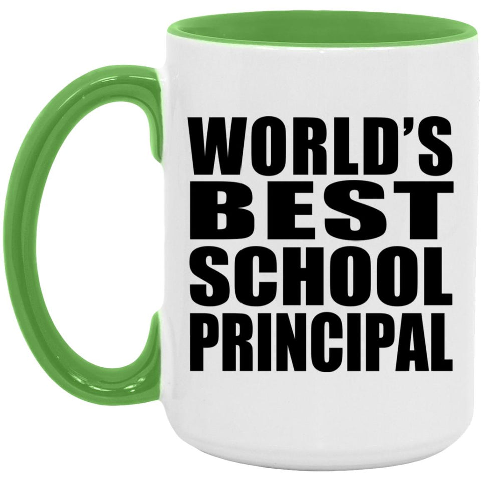 World's Best School Principal - 15oz Accent Mug Green