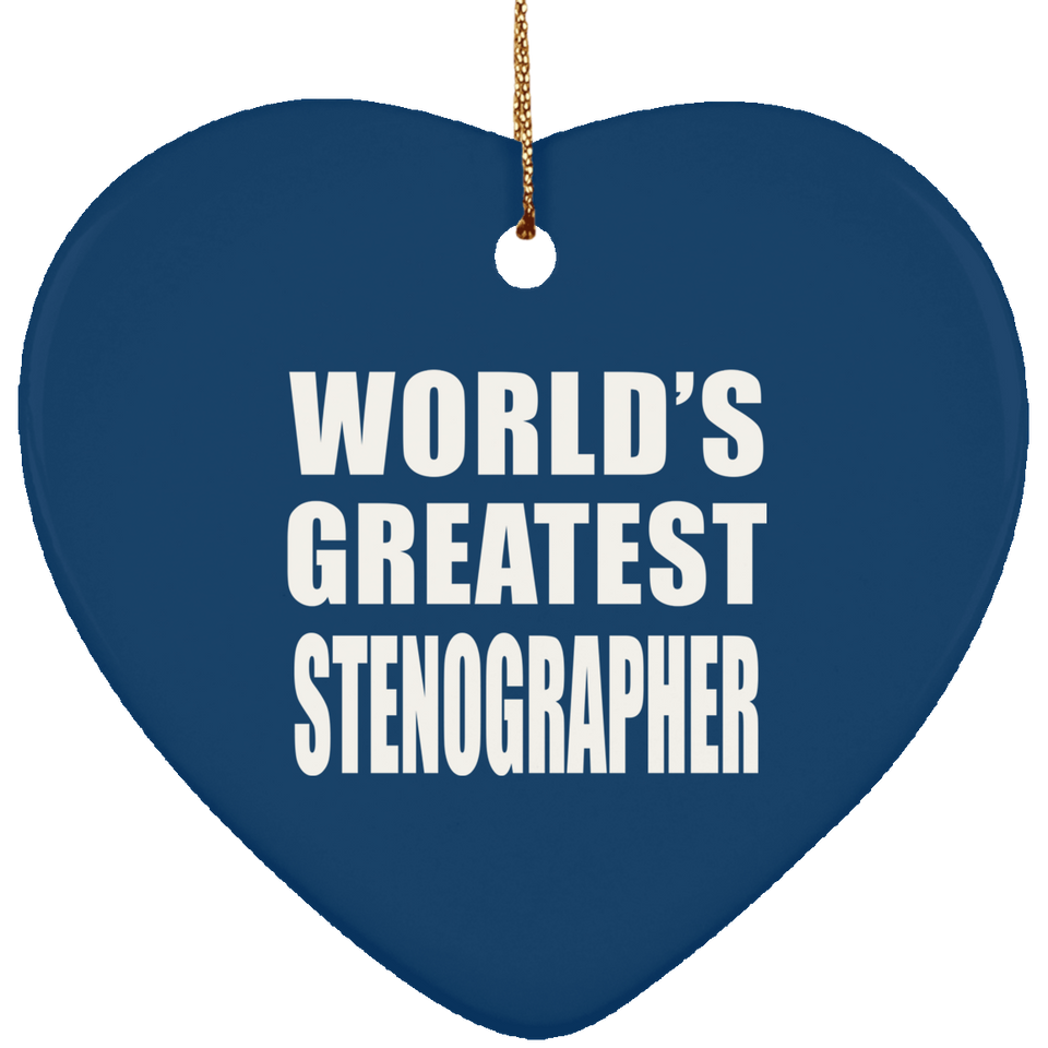 World's Greatest Stenographer - Heart Ornament