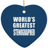 World's Greatest Stenographer - Heart Ornament