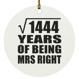 38th Anniversary Square Root of 1444 Years of Being Mrs Right - Circle Ornament