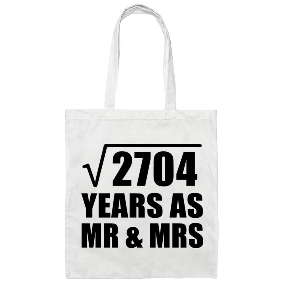 52nd Anniversary Square Root of 2704 Years As Mr & Mrs - Tote Bag White