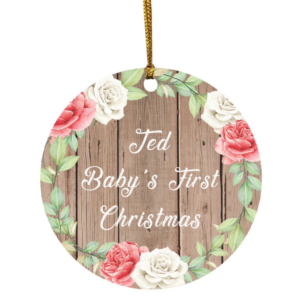 Ted Baby's First Christmas - Circle Ornament B