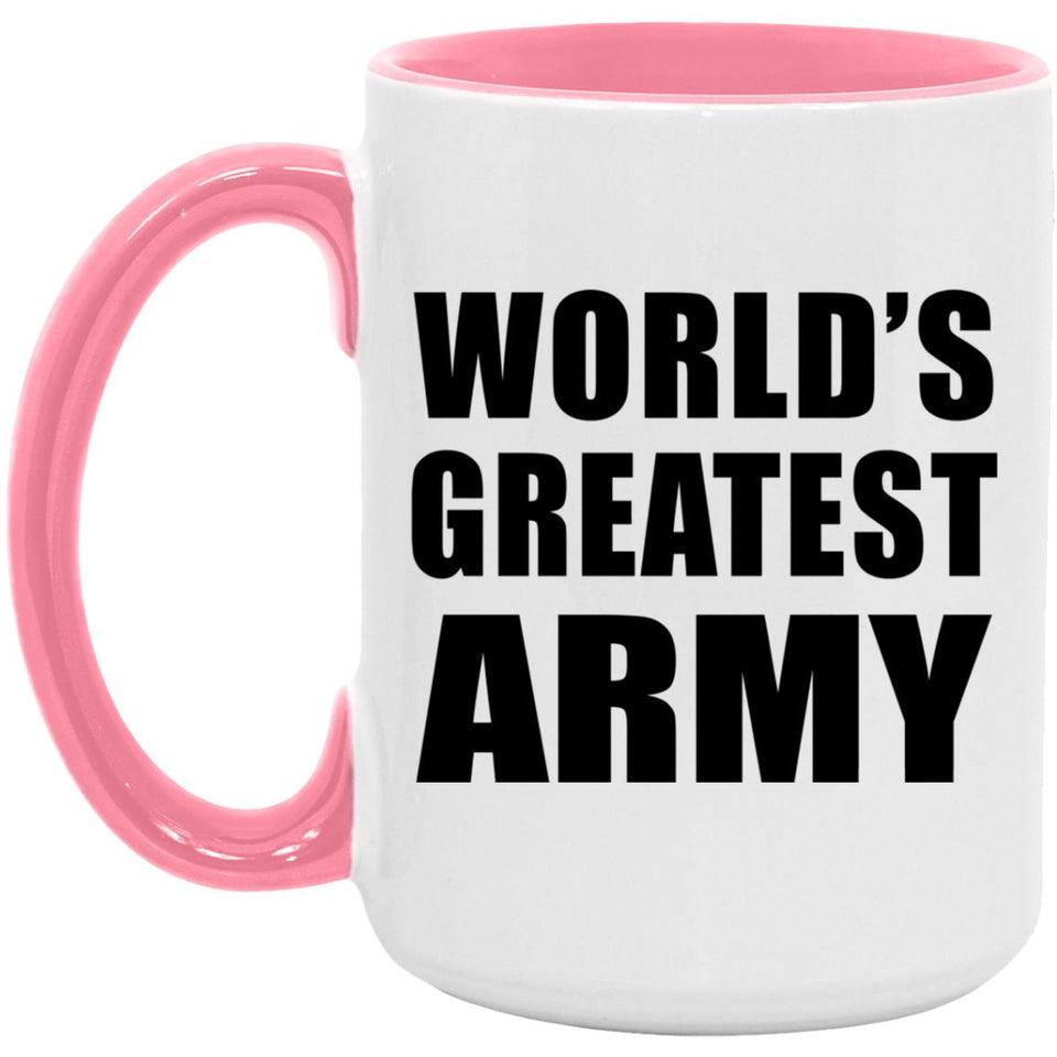 World's Greatest Army - 15oz Accent Mug Pink