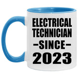 Electrical Technician Since 2023 - 11oz Accent Mug Blue