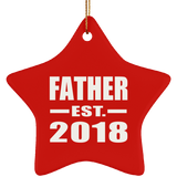 Father Established EST. 2018 - Star Ornament