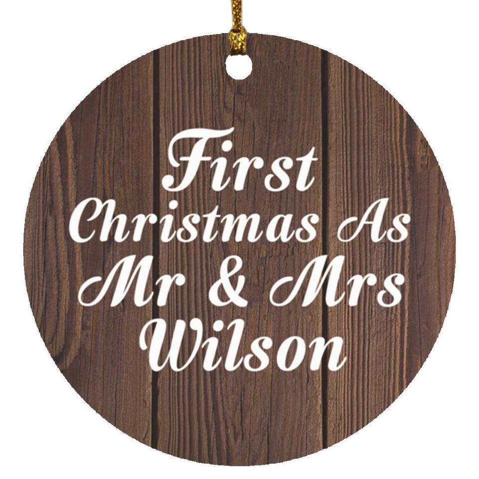 First Christmas As Mr & Mrs Wilson - Circle Ornament D