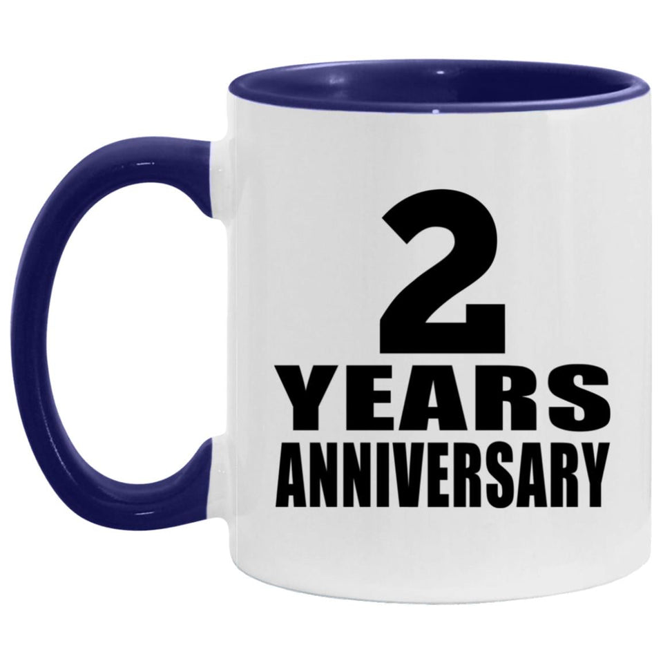 2nd Anniversary 2 Years - 11oz Accent Mug Purple