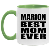 Marion Best Mom Ever - 11oz Accent Mug Green